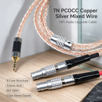 Câble d'écouteurs HiFi YIVO XSSH 8 cœurs en cuivre PCOCC et argent, câble audio AUX 3,5 mm DIY OEM pour mise à niveau des écouteurs