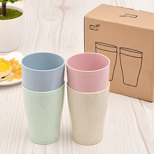 Wheat Straw <b>Cups</b> for Kids, 13.5 oz Reusable <b>Drinking</b> Glasses Set, BPA-Free, 4 Pack - Product Image 5