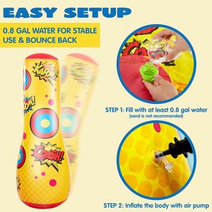 Saco de Boxeo Inflable para Aliviar el Estrés, Set de Entrenamiento de Boxeo para Niños - Product Image 3
