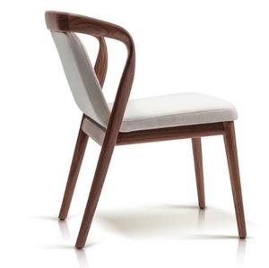 Luce nordica di lusso in legno massello sedia da pranzo moderna per il tempo libero piccolo libro rosso con la stessa rete sedia rossa - Product Image 2