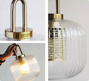 Lampu gantung kaca dekoratif Modern, lampu pencahayaan langit-langit LED gaya Nordik untuk ruang makan rumah - Product Image 5