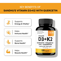 Gummies MK 120 capsules D3+K2 : Soutient l'énergie et l'immunité, végétalien, sans gluten, sans OGM, provenant du fabricant d'origine (OEM)