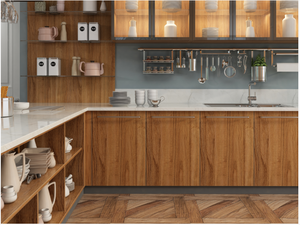 Buffet modulaire de style moderne sur mesure, armoire latérale, casier de cuisine avec construction en contreplaqué - Product Image 2