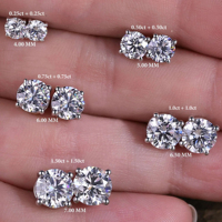 Boucles d'oreilles clous en moissanite certifiées IGI, plaquées or 10K 14K 18K, vente en gros pour hommes et femmes, occasions spéciales