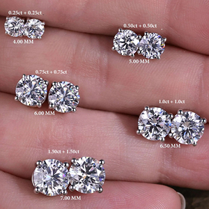 Boucles d'oreilles clous en moissanite certifiées IGI, plaquées or 10K 14K 18K, vente en gros pour hommes et femmes, occasions spéciales - Product Image 2