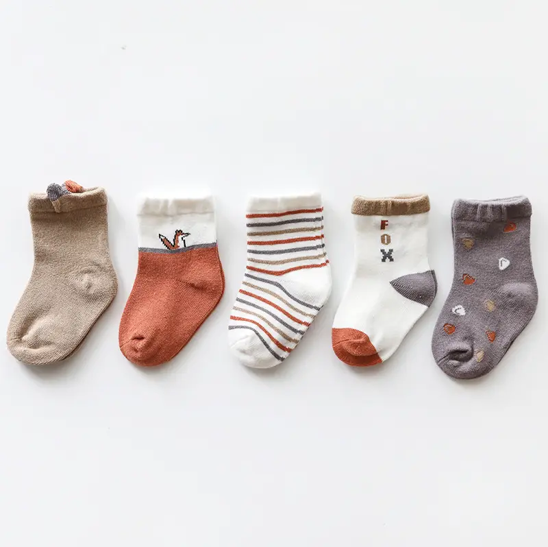 Rareve produce calzini da bambino privati per bambini in cotone caldo e graziosi animali con punti alla moda per bambini calzini da cartone animato