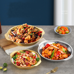 หม้อสแตนเลสสตีลเกาหลีแบบไม่ติด24ซม. สีทองทรงกลมดีไซน์หรูสำหรับทำอาหารซุป - Product Image 2