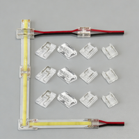 Connecteur de bande LED COB DIN sans soudure à 2 broches femelles, contact en cuivre, boîtier ABS, indice de protection IP20, 12V/24V, utilisation intérieure/extérieure