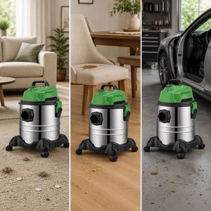 Aspiradora Multifuncional con Filtro HEPA para Húmedo y Seco, Bolsa de 15L/20L de Capacidad, Succión y Soplado, Fácil Limpieza, Alta Eficiencia, Tipo Tambor - Product Image 3