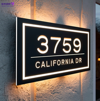 Lettres lumineuses LED en acier inoxydable rétroéclairées pour enseigne, numéro de chambre d'hôtel, plaque murale logo, décoration maison et entreprise