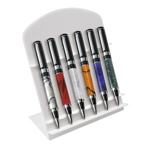 Espositore in Acrilico Bianco per Penne, Porta Matite o Organizzatore da Scrivania con Motivi Quadrati e Triangolari - Product Image 1