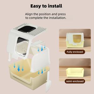 <span class=keywords><strong>Toilette</strong></span> pour <span class=keywords><strong>chat</strong></span> à rabat arrière de grande taille entièrement fermée Boîte de litière pour <span class=keywords><strong>chat</strong></span> <span class=keywords><strong>Toilette</strong></span> d'entraînement pour <span class=keywords><strong>chat</strong></span> d'intérieur - Product Image 4