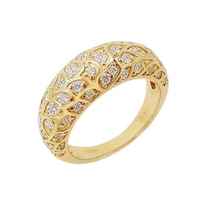 Genuine 14K Gold Natural Diamond Band Ring Men Jewelry 14k Real Gold Ring With Natural Diamond