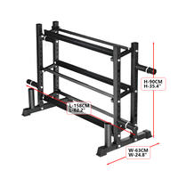 Support de rangement robuste en acier Dingfeng pour haltères, kettlebells et plaques de poids pour la maison et la salle de sport