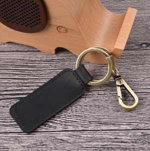 Llavero de pulsera con gancho de seguridad y logotipo personalizado, de cuero genuino de vaca de grano completo, con correa tipo mosquetón y argollas para llaves, ideal para regalo - Product Image 2