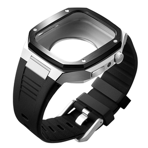 เคสนาฬิกาหรู44มม. สำหรับ Apple Watch 8 7 6 45มม. ฝาครอบเคสนาฬิกาโลหะสำหรับ <span class=keywords><strong>applewatch</strong></span> band สร้อยข้อมือสำหรับ iWatch Series 5 4 41มม. - Product Image 3