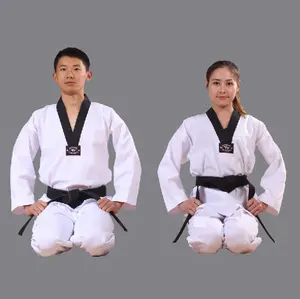 White kids custom taekwondo uniforms dobok uniformes de taekwondo