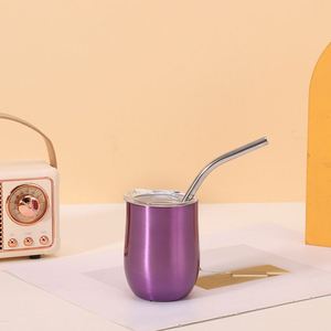 Wholesale 3oz/90ml Mini Stainless Steel Vacuum Insulated Tumbler with <b>Straw</b> for Cocktail Liqueur Wine Party Night - Product Image 1