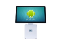 Белый POS-терминал на Android/Windows с термопринтером 58/80 мм — настраиваемый одинарный/двойной емкостный сенсорный экран с разрешением 1920x1080, Intel