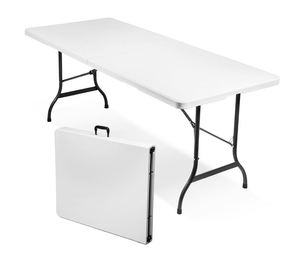 High QM Quality 180*70*74 Outdoor <b>Plastic</b> Folding <b>Chairs</b> for Party Wedding <b>Garden</b> Events 6ft Folding <b>Plastic</b> Table - Product Image 1