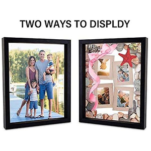 2025 Custom All Black White Walnut MDF Wood 3CM 5CM Deep 8x8 16x16 Inches <b>A3</b> A4 3D Wall Art Picture <b>Frame</b> Shadow <b>Box</b> Photo <b>Frame</b> - Product Image 3