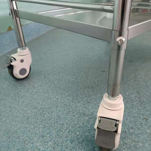 मेडिकल ट्रॉली अस्पताल फर्नीचर कार्ट 2-टियर स्टेनलेस स्टील मोबाइल मेडिकल कार्ट - Product Image 5