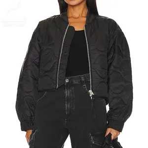 Yufan 사용자 정의 로고 긴 소매 다운 재킷 가벼운 따뜻한 여성 코트 여성용