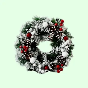 Gold Suppliers Artificial Holiday Decor Snow Front Door Bulk Giant Garland Christmas, Christmas Wreath Decorative, Xmas Wreath