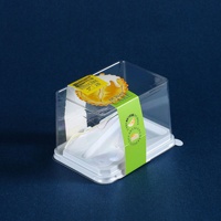 Boîte à mousse triangulaire en plastique PP de qualité alimentaire X013, transparente et épaissie, pour pain coupé et gâteau aux mangues, emballage pour durian avec fourchette