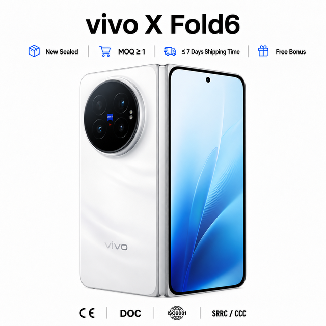 vivo X Fold6 New 2026 5G Foldable Smartphone Dimensity 9500 LTPO Large Screen 7000mAh ZEISS Camera IPX8 AI Flagship Android 15