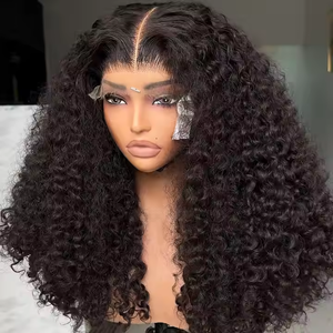 Perruque de Cheveux Humains 100% Vierges Birmans Bruts Alignés aux Cuticules, Ondulés Profonds, Longs et Bouclés, avec Lace Frontale HD - Product Image 3