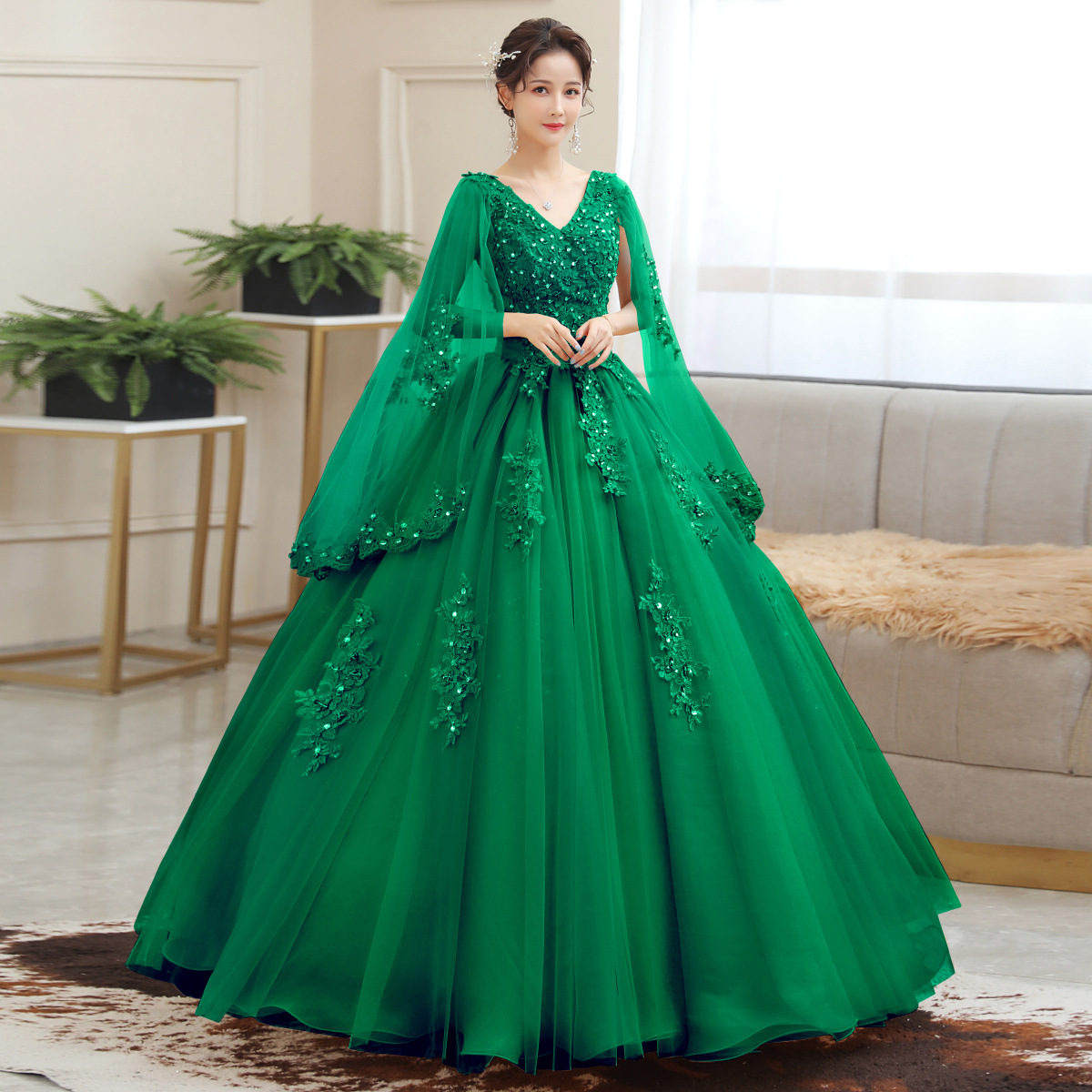 Wedding Embroidery Long Puffy Dress Host Performance Graduation Dress  Birthday Party Bride Bridesmaid Prom Dresses| Alibaba.com