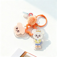 KPOP Idol 3pcs/set Mignons Porte-clés en plastique de dessin animé Stray Kids SKZ STAY Breloques en acrylique