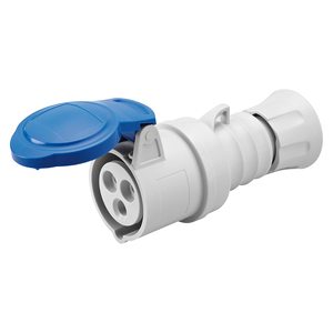 Enchufe Móvil Recto Azul IP54 2P+T 32A 200-250V, Enchufe de Plástico con Conexión a Tierra Estándar - Product Image 1