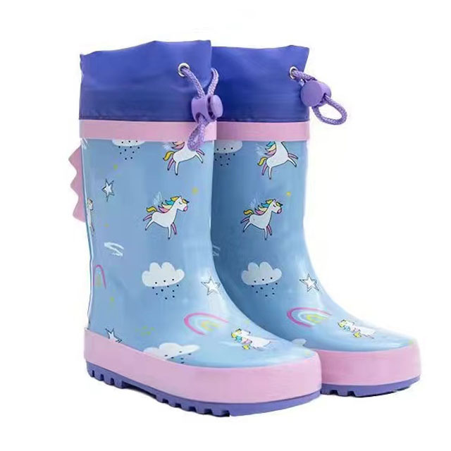 Оптовая продажа, детские ботинки, водонепроницаемые резиновые ботинки с мультяшным принтом
