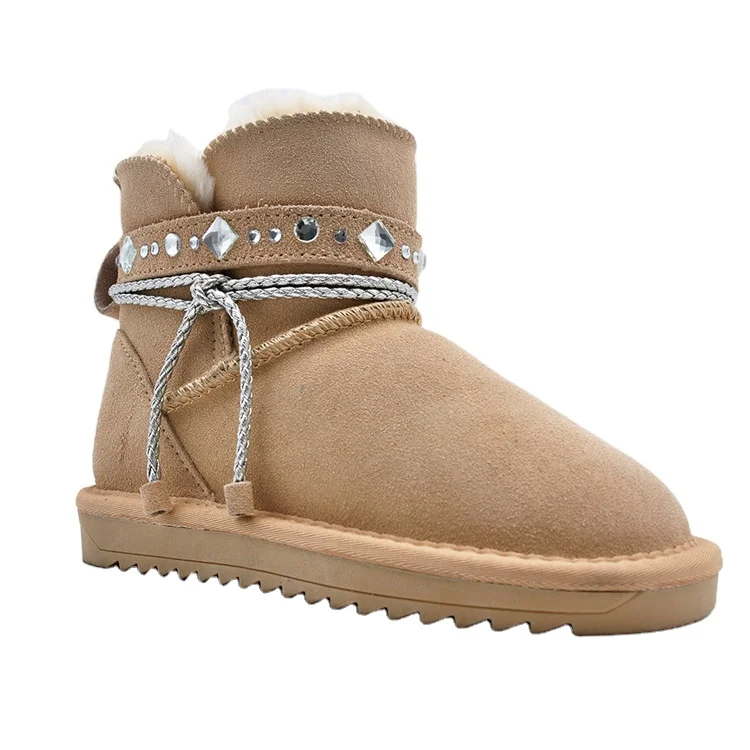 Оптовая продажа, высококачественные детские ботинки для девочек по заводской цене, водонепроницаемые ботинки из натуральной кожи для снега, для детей