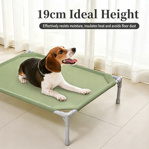 Elevated <b>Dog</b> <b>Bed</b> Rectangle Solid Gray <b>Plastic</b> Mesh Pet <b>Bed</b> Indoor All Seasons Removable Washable Assembly Required - Product Image 4