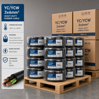 Câble électrique en caoutchouc YC YCW 3x6mm2, 3 conducteurs en cuivre, résistant à l'huile, câble robuste pour machines triphasées