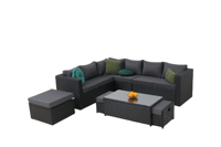 Ensemble de canapés d'extérieur modernes et confortables 9 places en rotin tressé durable résistant aux UV pour jardin, salle à manger, salon, cour et appartement