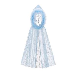 Cape de fée en tulle flocon de neige pour petites filles, costume de Noël moelleux, cape à capuche de princesse pour Halloween - Product Image 3