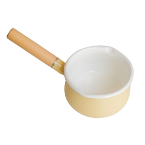 Mini-casserole en émail écologique <span class=keywords><strong>de</strong></span> 10 cm, 750 ml, chauffe-beurre, antiadhésive <span class=keywords><strong>de</strong></span> haute qualité, avec poignée en bois - Product Image 2
