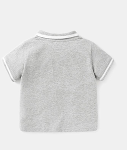 Vente en gros de polo pour enfants, uniformes gris à manches courtes, polo scolaire d'été pour enfants, polo personnalisé en coton de haute qualité pour bébé - Product Image 4