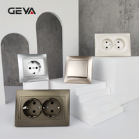 GEYA Custom European Standard Indoor 82*82mm PC Waterproof IP20 Interrupteurs muraux 10A 250V 2 Gang 2 Way for Home