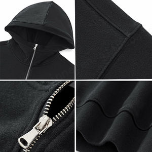 High Quality Men's Oversized Cotton <b>Sweatshirt</b> Quarter Zip Casual Hoodie Thick Blank Streetwear OEM Hooded Collar for Autumn - Product Image 4