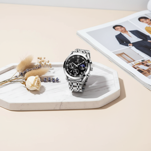 Orologio al Quarzo Poedagar 613, <span class=keywords><strong>Orologi</strong></span> Sportivi da Uomo, Orologio da Polso Verde, Relogio Masculino, Orologio in Acciaio Inossidabile per Uomo - Product Image 3