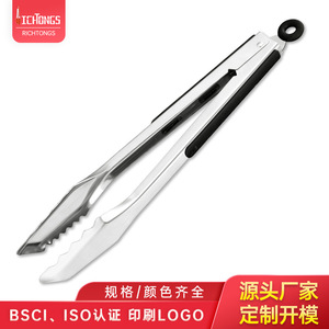 Plump Stainless Steel Barbecue Tongs Serrated Heat Resistance For Grilling Meat Steak Outdoor BBQ Flipping Tool - Product Image 4