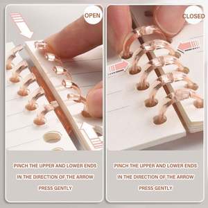 Pastel Translucent <b>Binder</b> <b>Notebook</b> Customizable Logo Detachable Loose-Leaf Paper School Office Daily Use Stationery - Product Image 4