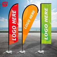 Drapeau publicitaire personnalisé en polyester et aluminium de 1,5 m (5 pieds) ou 5 m (16 pieds) pour événements promotionnels et entreprises, imprimé par transfert thermique, type plume.
