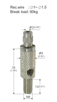 Pince de fixation pour câble en cuivre pour éclairage sécurisé, finition nickel/chrome/noir, tailles personnalisables pour kits de suspension d'éclairage, clips pour câbles métalliques