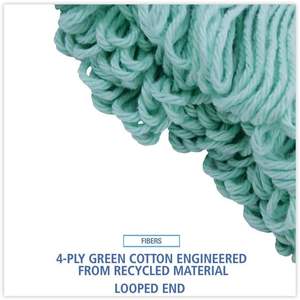 Tête de balai écologique Boardwalk EcoMop BWK1200MEA, vert moyen, fibres recyclées à extrémités bouclées - Product Image 2
